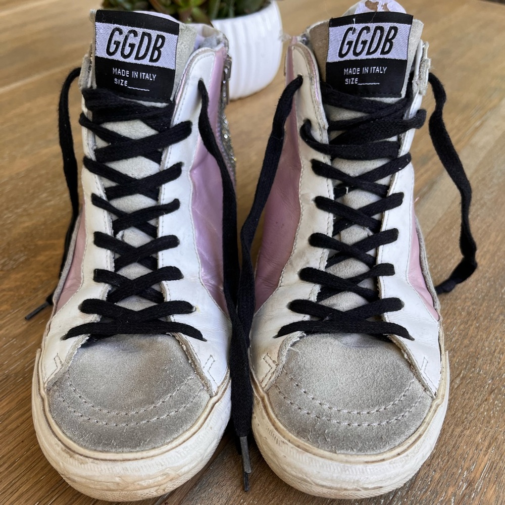 Golden Goose Slide mid top sneakers. Gently worn size 38